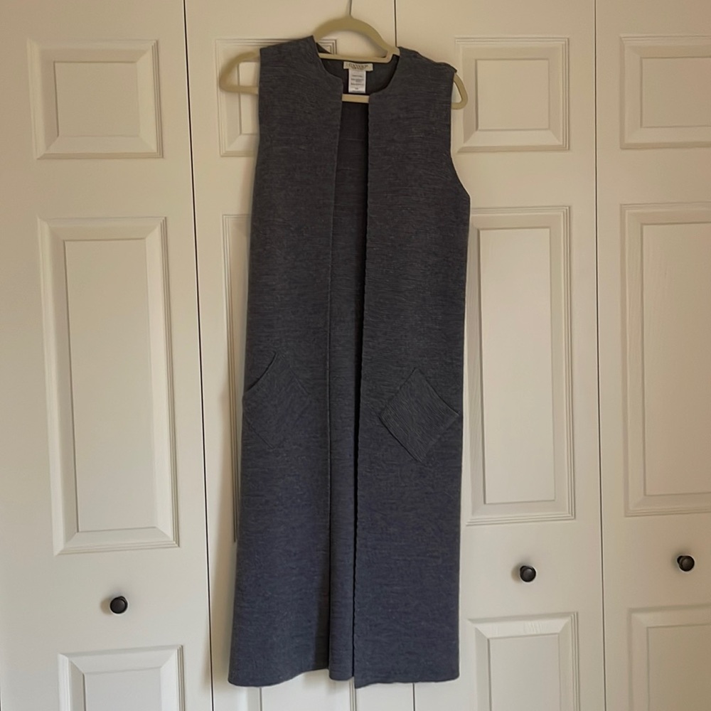Cocogio Long Grey Sleeveless Cardigan